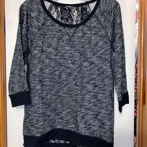 Black crewneck with lace back